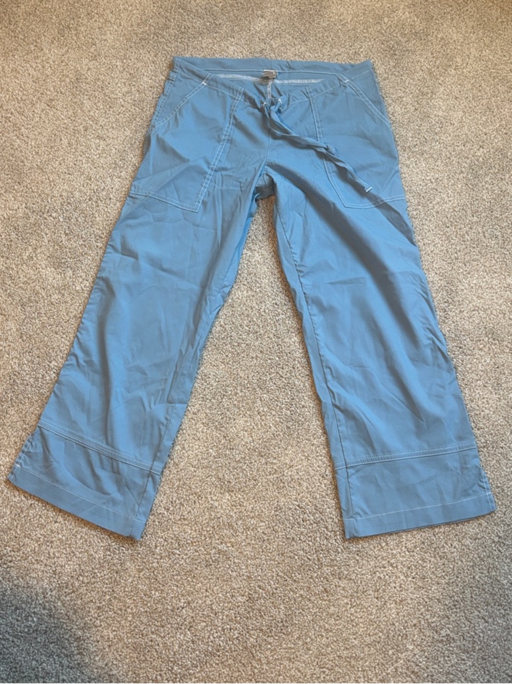 PrAna XS Women’s Sky Blue Cropped Drawstring Waist Pants